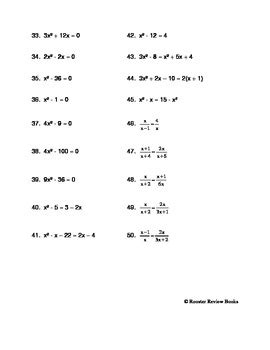 solving quadratics  factoring worksheet answer key  work png