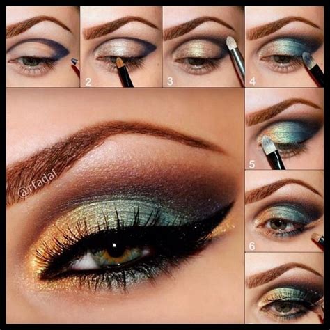 gold green eye shadows hazel eye makeup dramatic eye