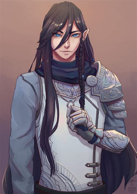 oc dnd commission  elf knight rcharacterdrawing