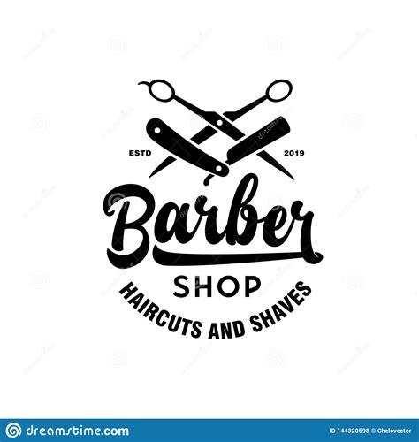 Barber Shop Emblem Badge Logotype Sign Vector Vintage