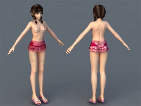 Sexy Beach Girl 3d Model 3ds Max Files Free Download Modeling 42949