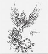 Feniks Phoenix Tattoo Coloring Drawing Pages Deviantart Drawings Template Sketch Pheonix sketch template