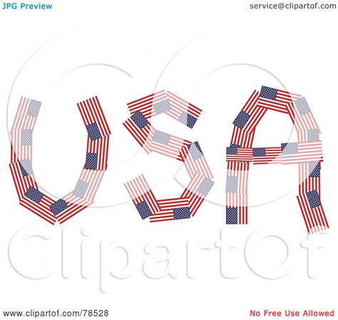 royalty  rf clipart illustration   word usa formed