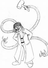 Doc Ock Coloring Pages Octavius Template Getdrawings Drawing sketch template