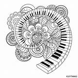 Coloring Mandala Music Pages Instrument Musical Adults Adult Fotolia Instruments Sheets Abstract Colouring Alexander Au Flower sketch template