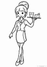 Occupations Gif Waiters Waitresses sketch template
