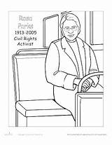 Rosa Parks Coloring Getdrawings Getcolorings Printable Pages sketch template