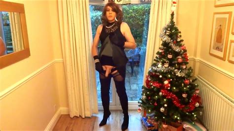 alison in thigh boots wanking under the christmas tree