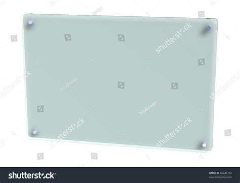 blank frosted glass office sign panel isolated  white background