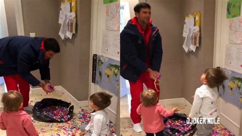 novak djokovic with son and daughter beautiful moment 2019 hd youtube