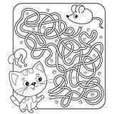 Maze Labyrinth Tangled Puzzle Outline sketch template