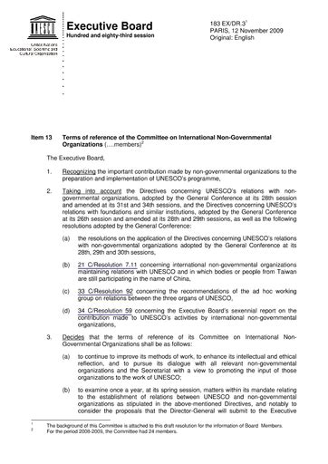 terms  reference   committee  international  governmental