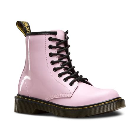 dr martens delaney boot patent baby pink junior kids  jellyegg uk