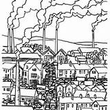 Coloring Pages Industrial Revolution City Adult Sketch Colouring Buildings Color Drawing Printable Template Kids American Choose Board sketch template