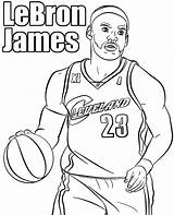 Lebron Coloring Players Bron Athletes sketch template