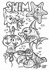 Coloring Animals Pages Water Printable Sea Creatures Getcolorings Quick Color Ocean sketch template