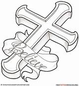 Cross Tattoo Drawings Drawing Crosses Tattoos Banner Cool God Draw Designs Christian Believe 3d Holy Sketch Pencil Tribal Easy Faith sketch template