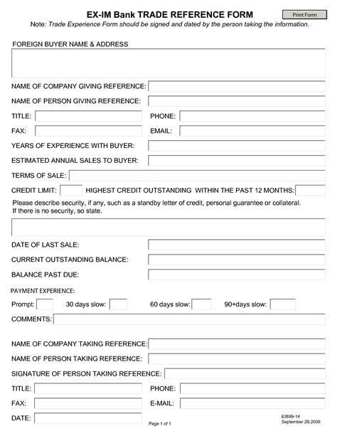 credit reference form  printable documents