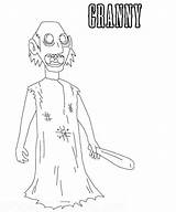 Granny Game Coloring Horror Pages Printable Kids sketch template