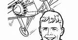 Lindbergh Aviator sketch template