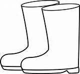 Boots Rain Clip Boot Coloring Wellies Template Clipart Pages Wellington Templates sketch template