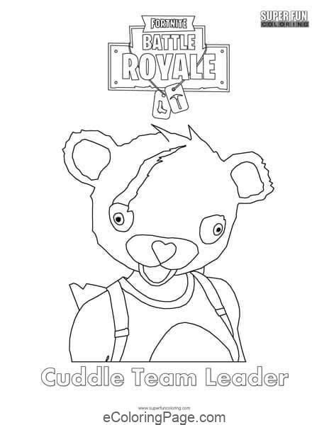 fortnite cuddle team leader printable coloring page bear coloring pages