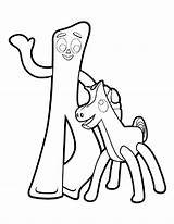 Gumby Coloring Pokey sketch template