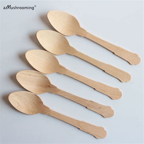 custom mini spoons disposable wooden classic spoons scoop cm