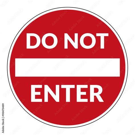enter sign  text warning red circle icon isolated  white