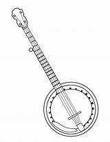 Banjo Coloring Bass String Guitar Drawing Pages Outline Getdrawings sketch template