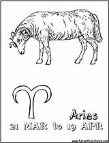 Aries Zodiac Colouring Kids Printable sketch template