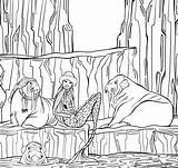 Mermaid Pole Walruses North Coloring Pages категории все из раскраски Little sketch template