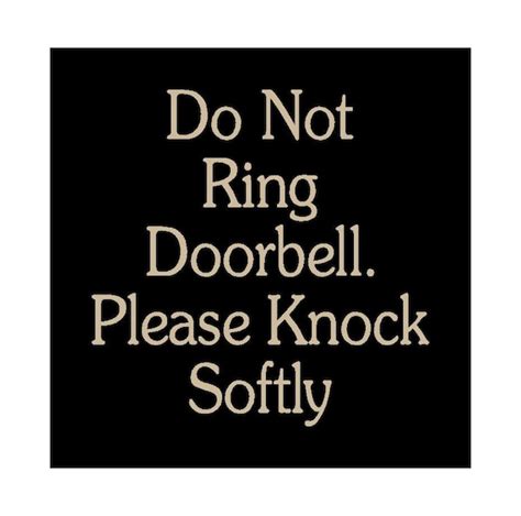 items similar    ring doorbell  knock softly wood sign
