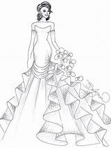 Wedding Dress Pages Coloring Kardashian Colouring Stamps Kim Bride Adults sketch template