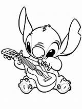 Coloring Stitch Pages Lilo Disney Print Ukulele Printable Baby Drawing Kids Angel Sheets Color Cute Colouring Getdrawings Everfreecoloring Coloriage Getcolorings sketch template
