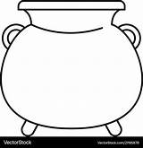 Pot Outline Cauldron Icon Vector Style Royalty sketch template