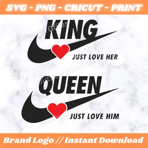 king  queen nike svgpng swooch nike svg nike cricut inspire