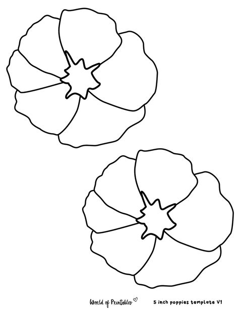 poppy flower printable template  flower site