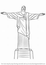 Christ Redeemer Draw Step Drawing Wonders Change Learn Places sketch template