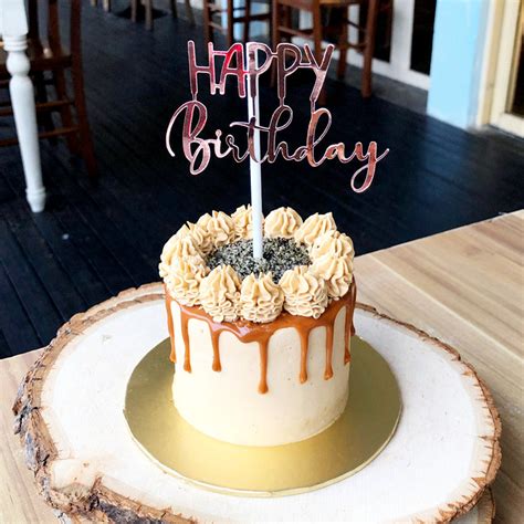 happy birthday paper cake topper  bistro bakery