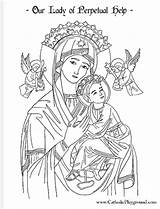 Lady Perpetual Help Guadalupe Coloring Pages Catholic Color Clipart June 27th Catholicplayground Cross Saints Drawings Printable Colouring Kids Religious Saint sketch template