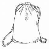 Drawstring Vector Bag Vektor Tasche Skizzen Zugschnur Sketch sketch template