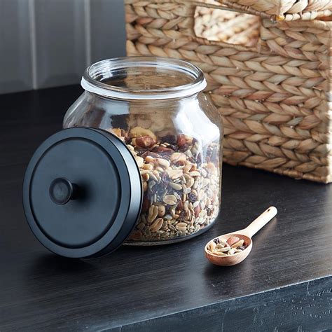 Glass Canisters With Matte Black Lids The Container Store
