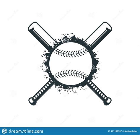 crossed baseball softball bat stuff vector logo graphic