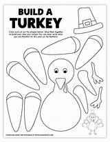 Turkey Printable Kids Thanksgiving Coloring Build Activity Pjsandpaint Craft Pages Crafts Activities November Holiday Year Big sketch template
