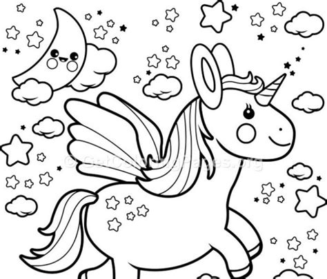 kawaii unicorn coloring pages printable dejanato