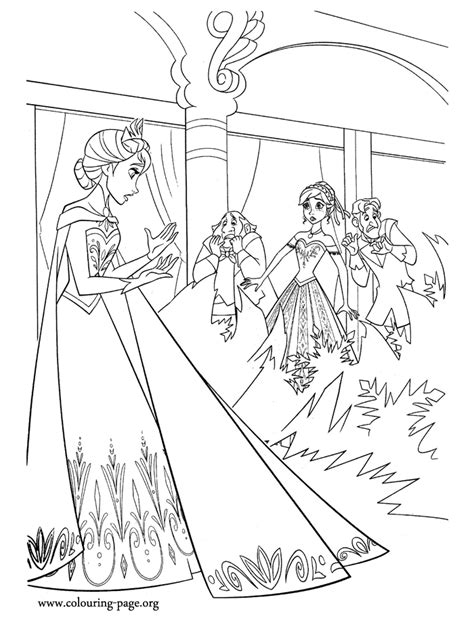 frozen elsa   ice power coloring page