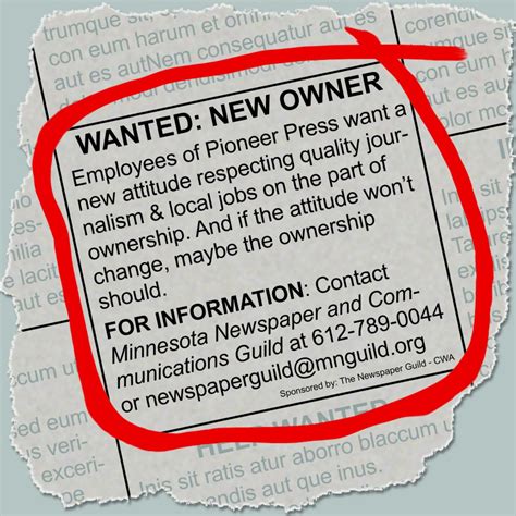 wanted new owners at the st paul pioneer press and other dfm papers the minnesota newspaper