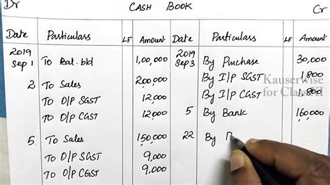 single column cash book  gst simple explanation  solved