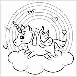 Einhorn Ausmalbild Archzine Regenbogen Unicorn Wolke Malvorlage Herzen sketch template
